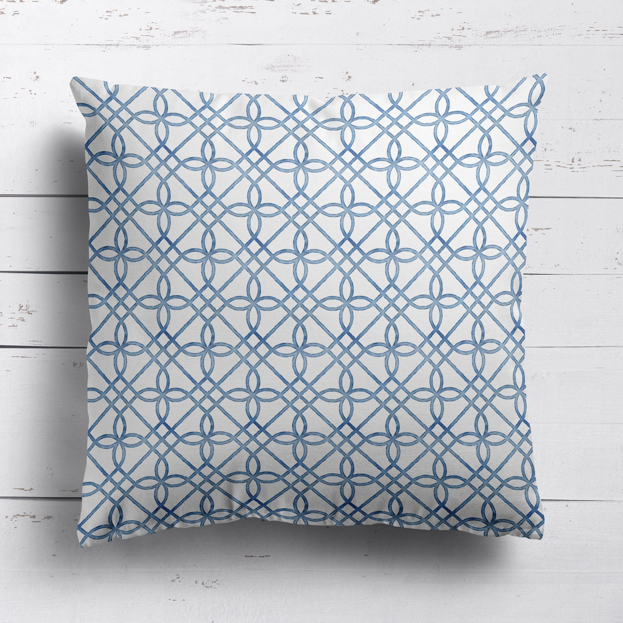 Greek Gate Rustic Cushion - Blue - Hydrangea Lane Home
