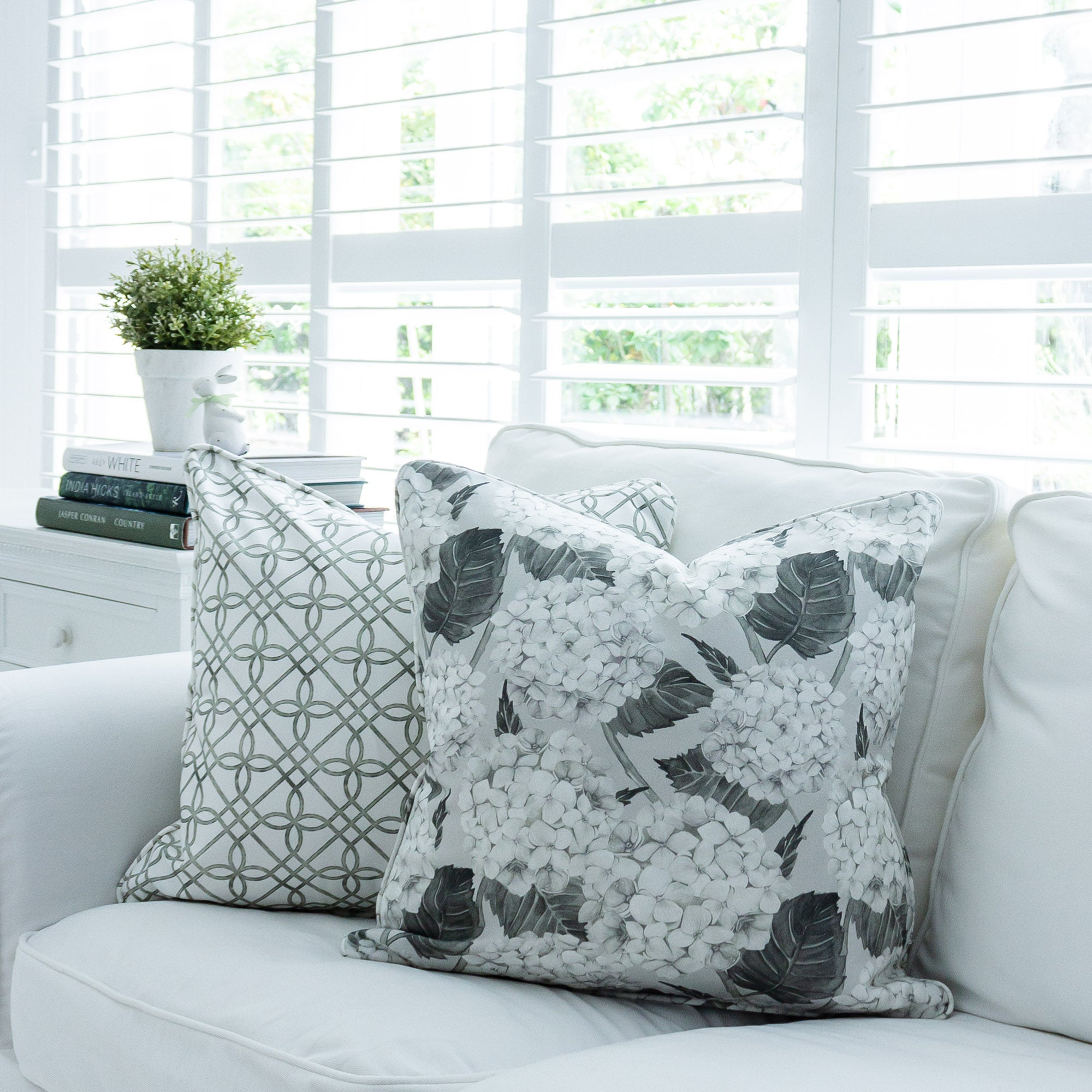 Greek Gate Rustic Cushion - Green - Hydrangea Lane Home