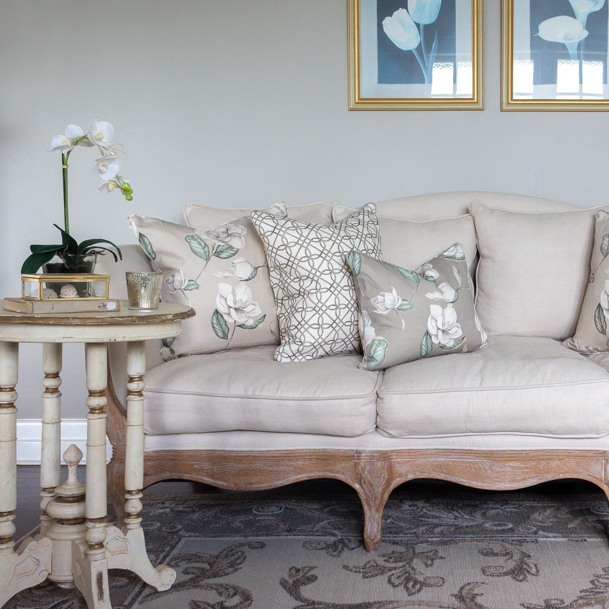 Greek Gate Rustic Cushion - Neutral - Hydrangea Lane Home