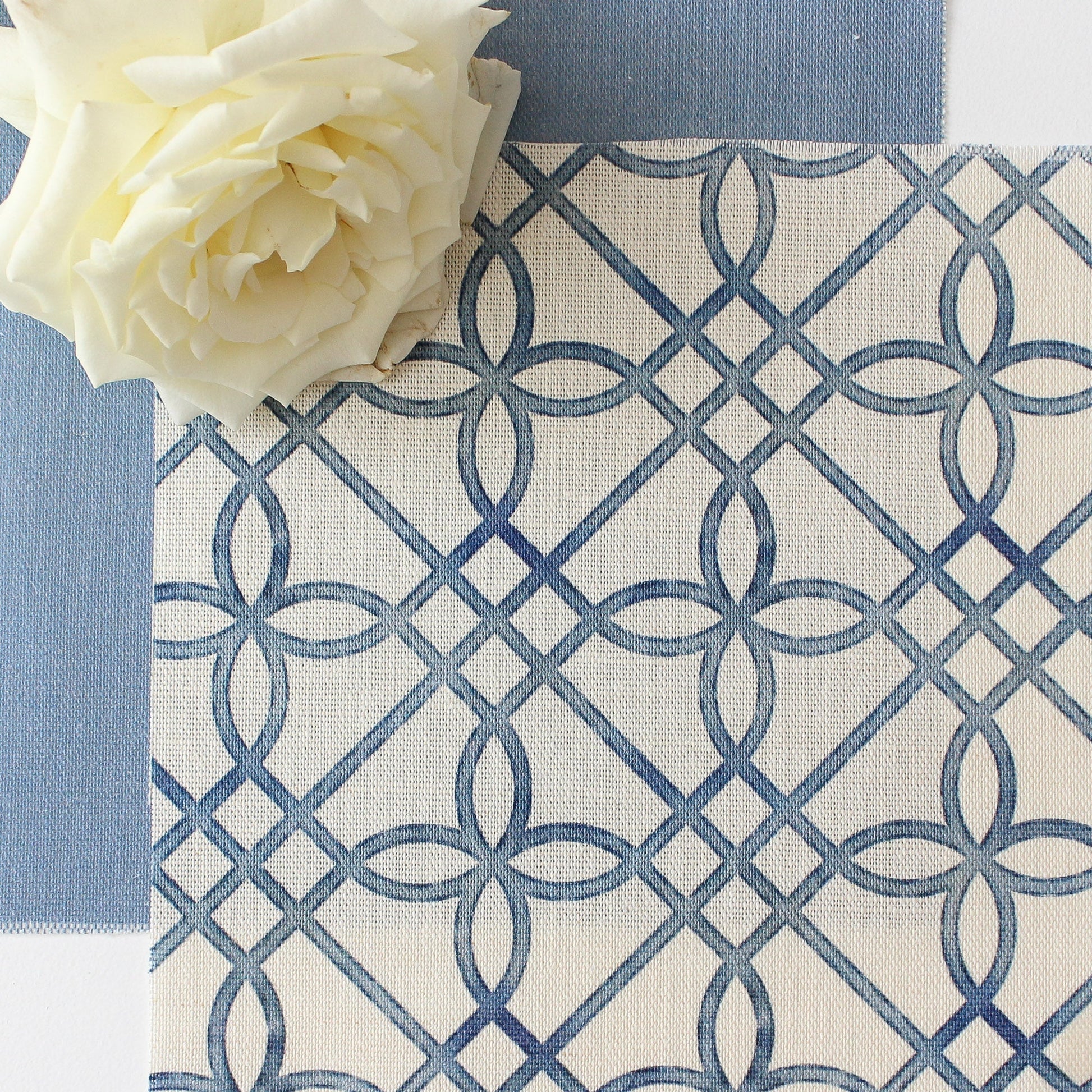 Greek Gate Rustic Fabric - Blues - Hydrangea Lane Home