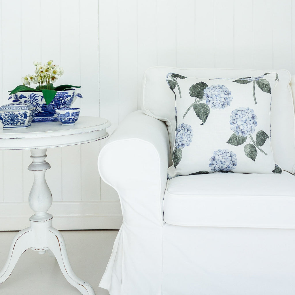 Hydrangea Bloom Blue Cushion - Hydrangea Lane Home