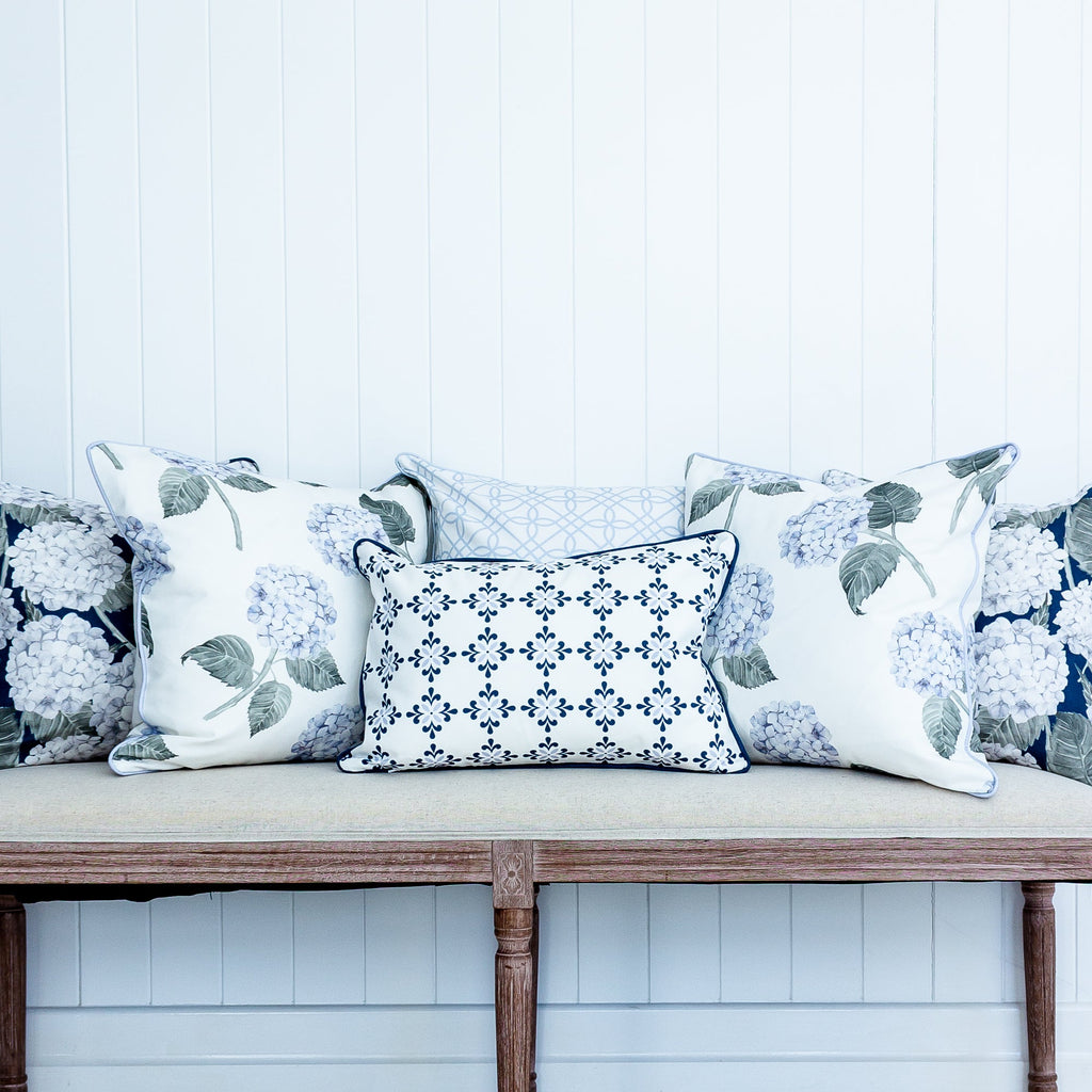 Hydrangea Bloom Blue Cushion - Hydrangea Lane Home