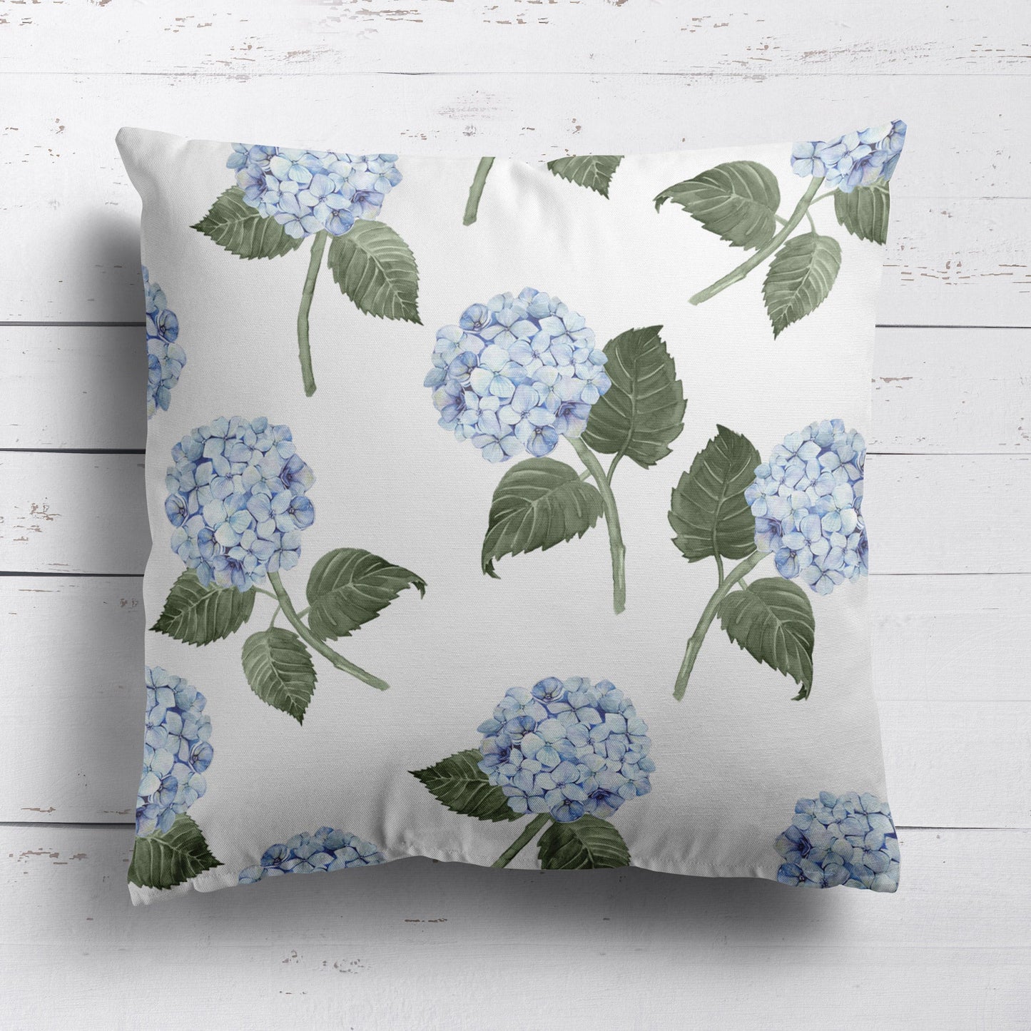 Hydrangea Bloom Blue Fabric on White - Hydrangea Lane Home