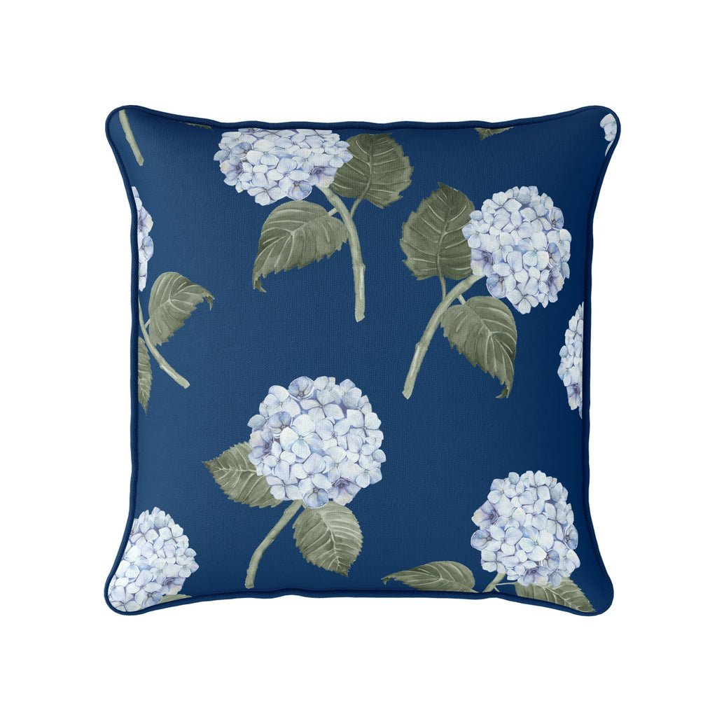 Hydrangea Bloom Navy Cushion - Hydrangea Lane Home
