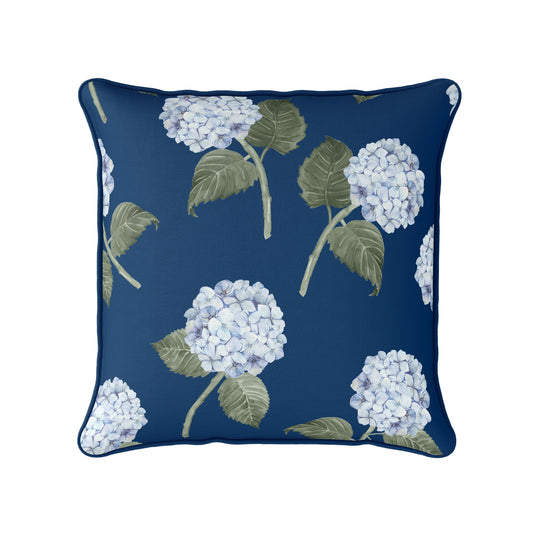 Hydrangea Bloom Navy Cushion - Hydrangea Lane Home