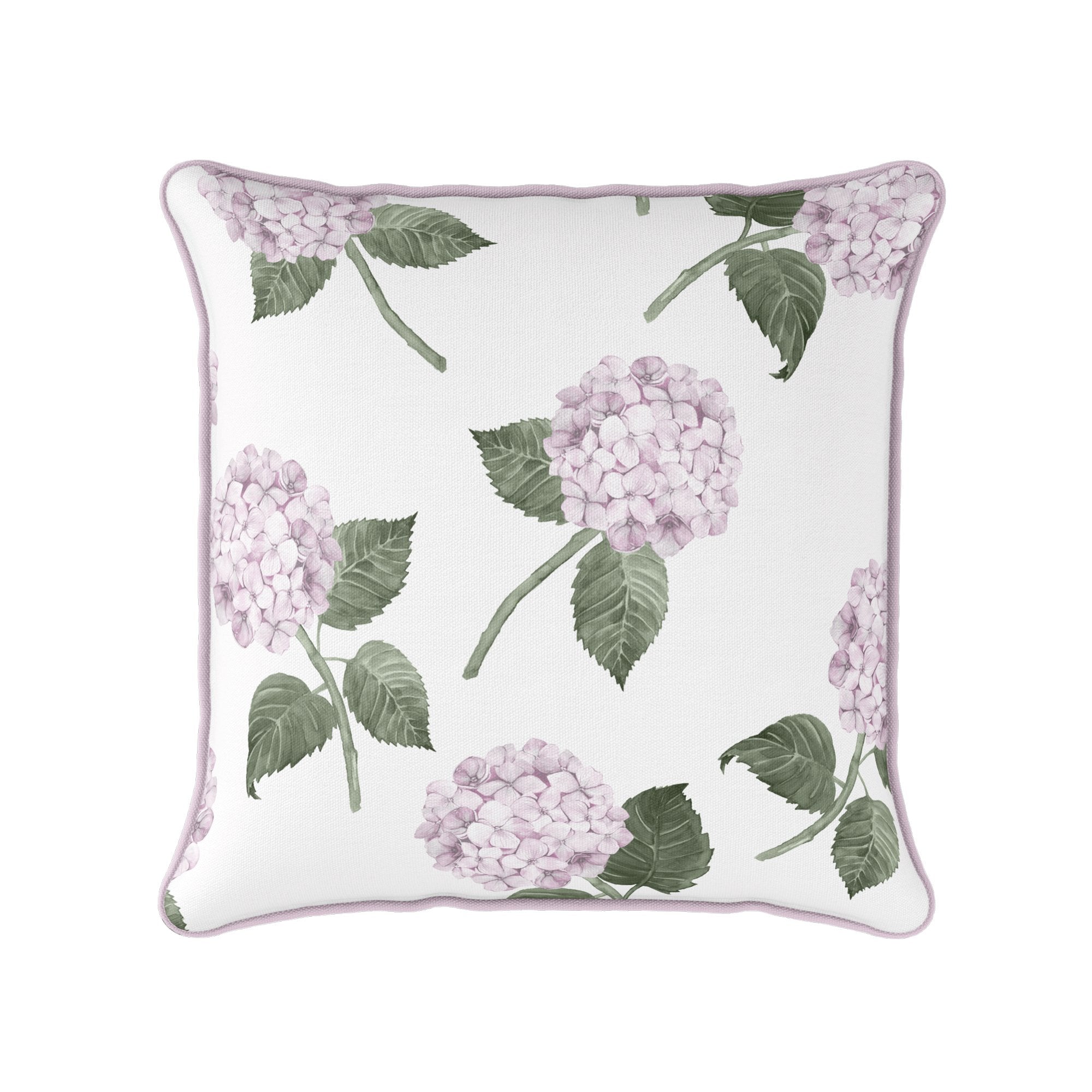 Hydrangea Bloom Pink Fabric on White – Hydrangea Lane Home