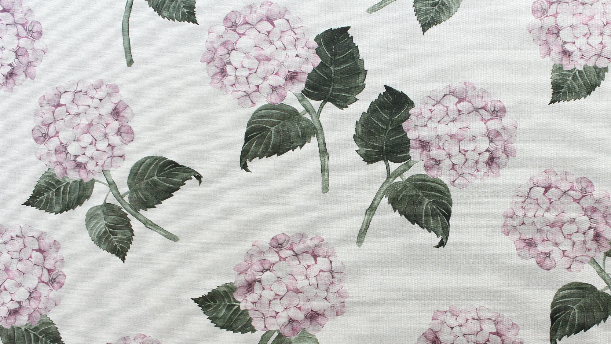 Hydrangea Bloom Pink Fabric on White - Hydrangea Lane Home
