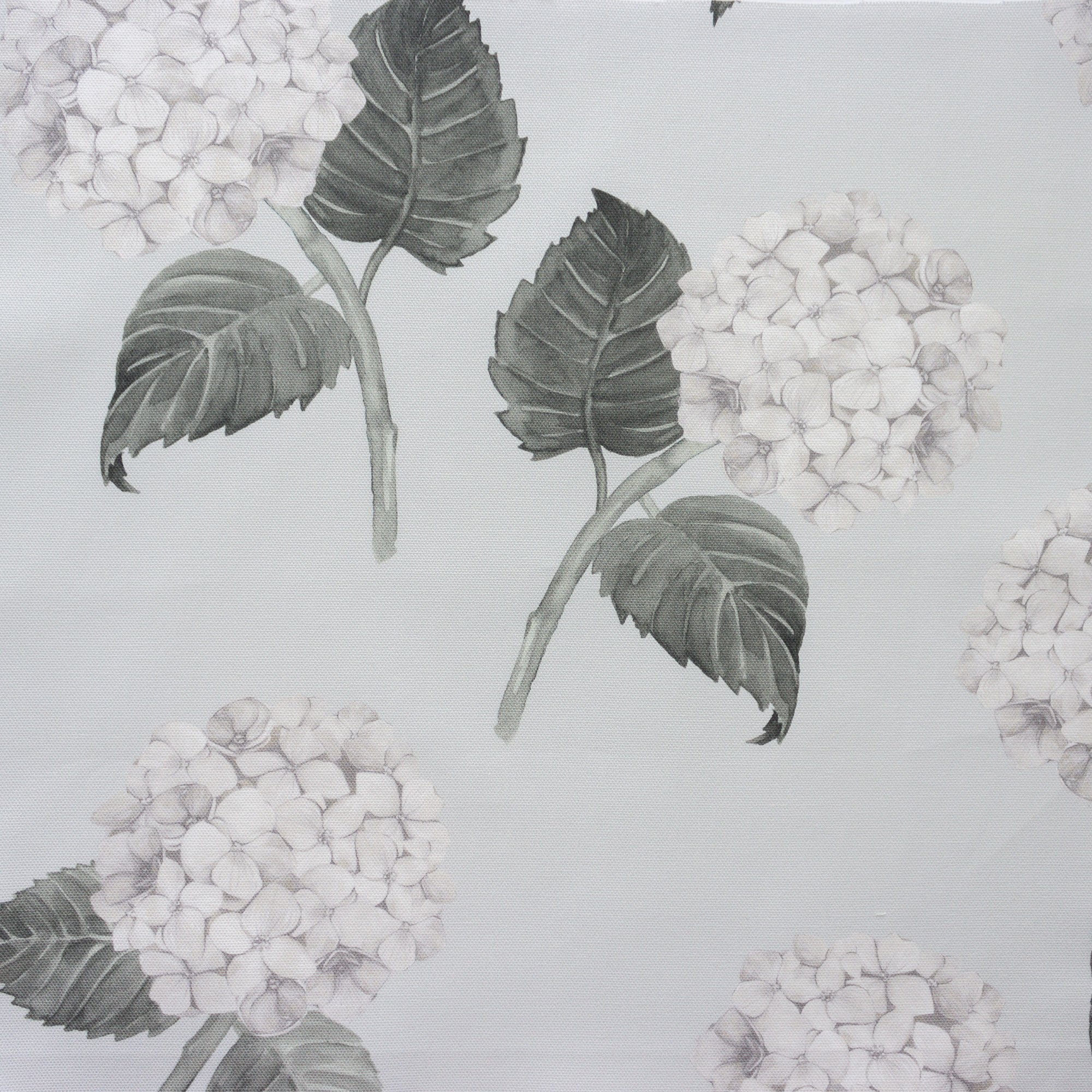 Hydrangea Bloom White Fabric on Eau De Nil - Hydrangea Lane Home