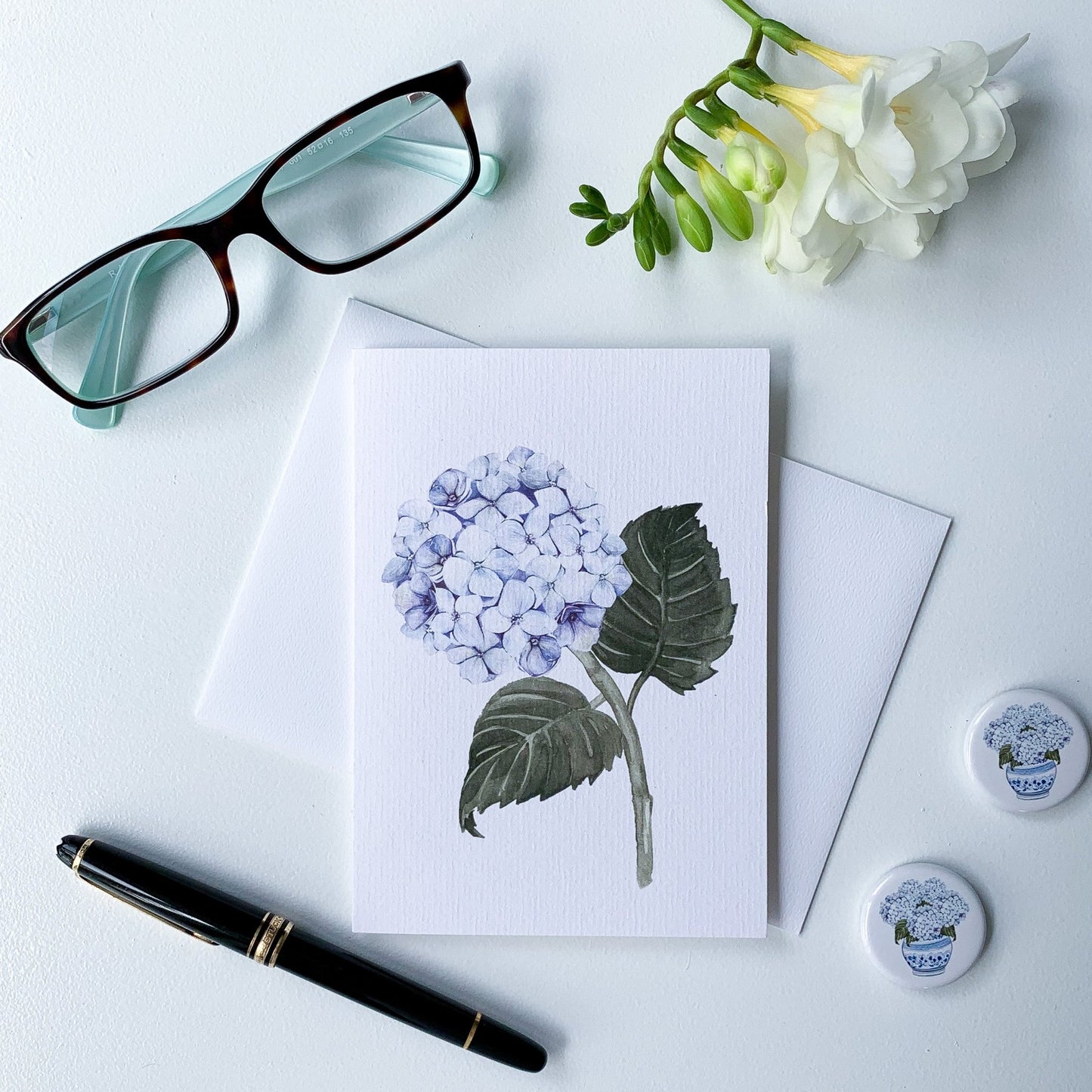 Hydrangea Blue Greeting Card - Hydrangea Lane Home