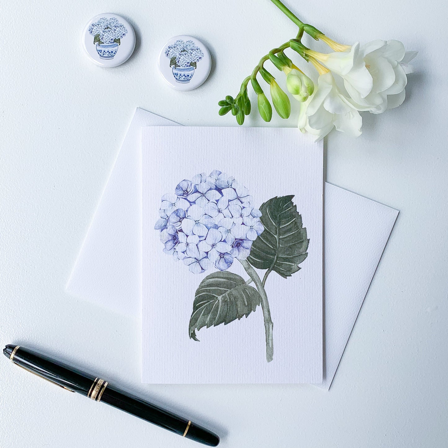 Hydrangea Blue Greeting Card - Hydrangea Lane Home