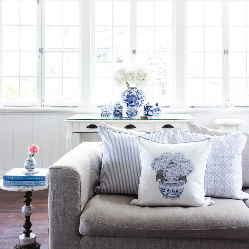 Hydrangea Chinoiserie Cushion - Hydrangea Lane Home