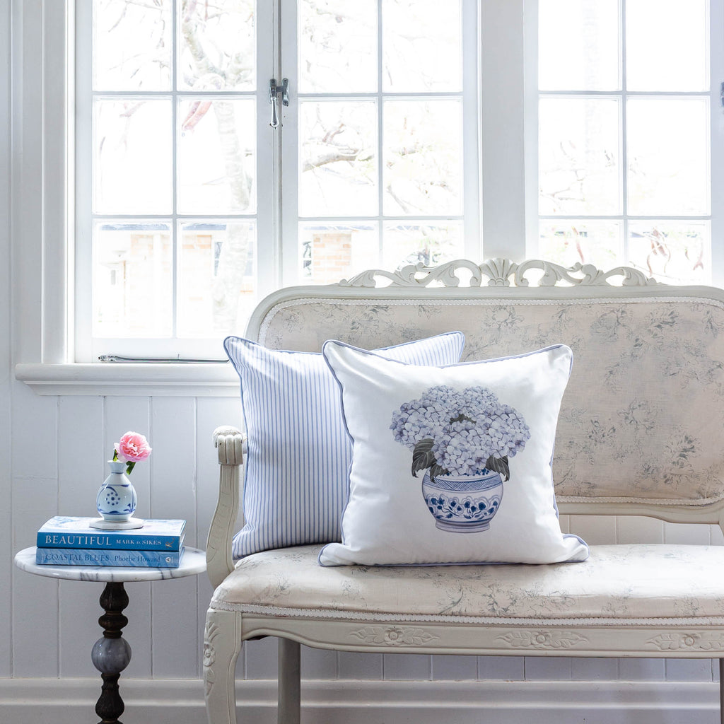 Hydrangea Chinoiserie Cushion - Hydrangea Lane Home