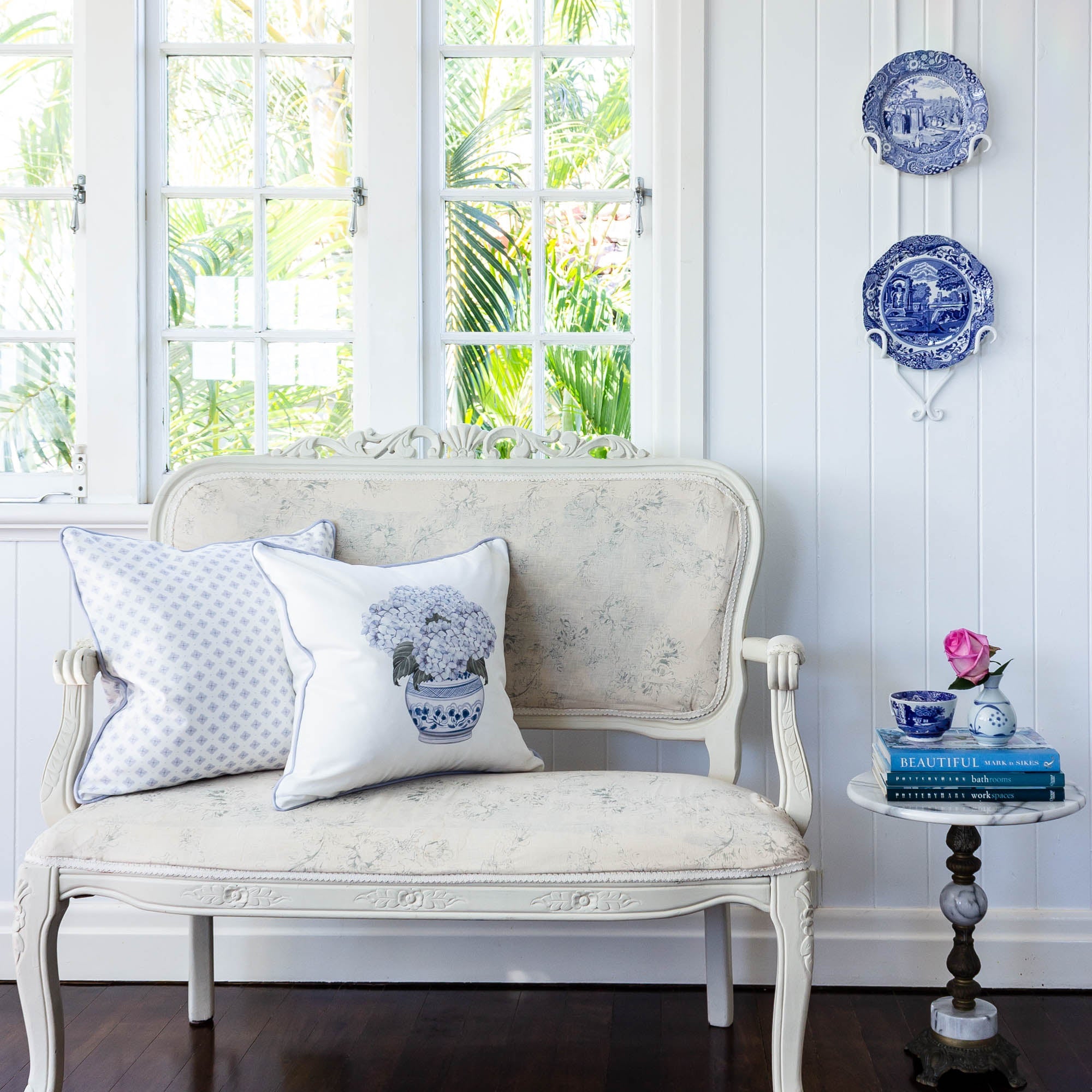 Hydrangea Chinoiserie Cushion - Hydrangea Lane Home