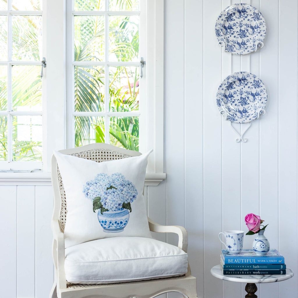 Hydrangea Chinoiserie Cushion - Hydrangea Lane Home