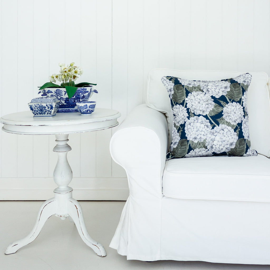 Hydrangea Garden Cushion - Navy - Hydrangea Lane Home
