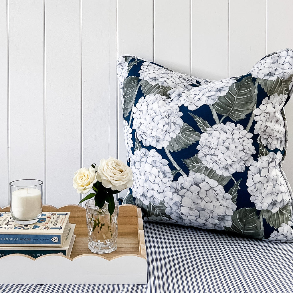 Hydrangea Garden Cushion - Navy - Hydrangea Lane Home