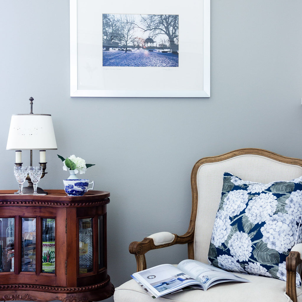 Hydrangea Garden Cushion - Navy - Hydrangea Lane Home