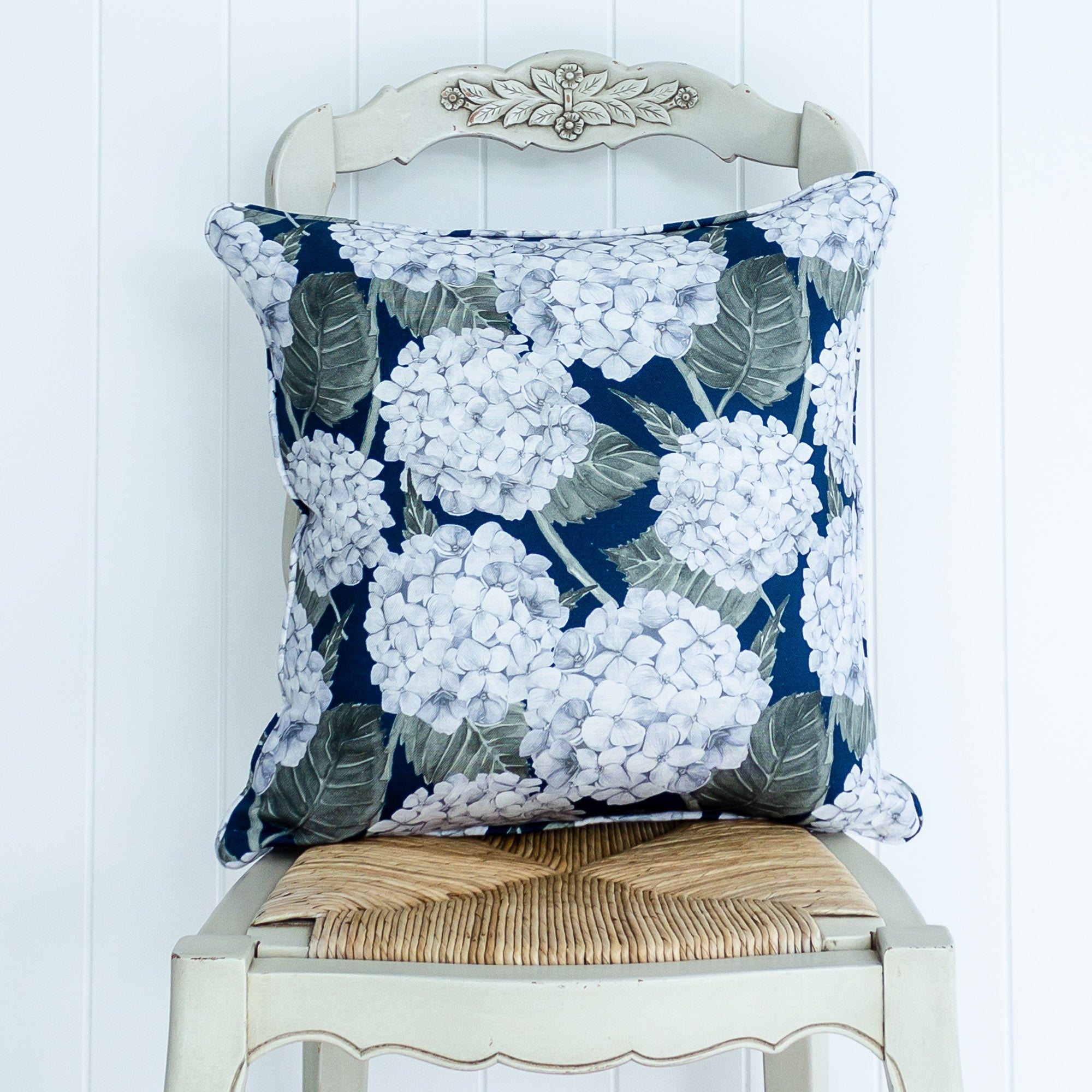 Hydrangea Garden Cushion - Navy - Hydrangea Lane Home