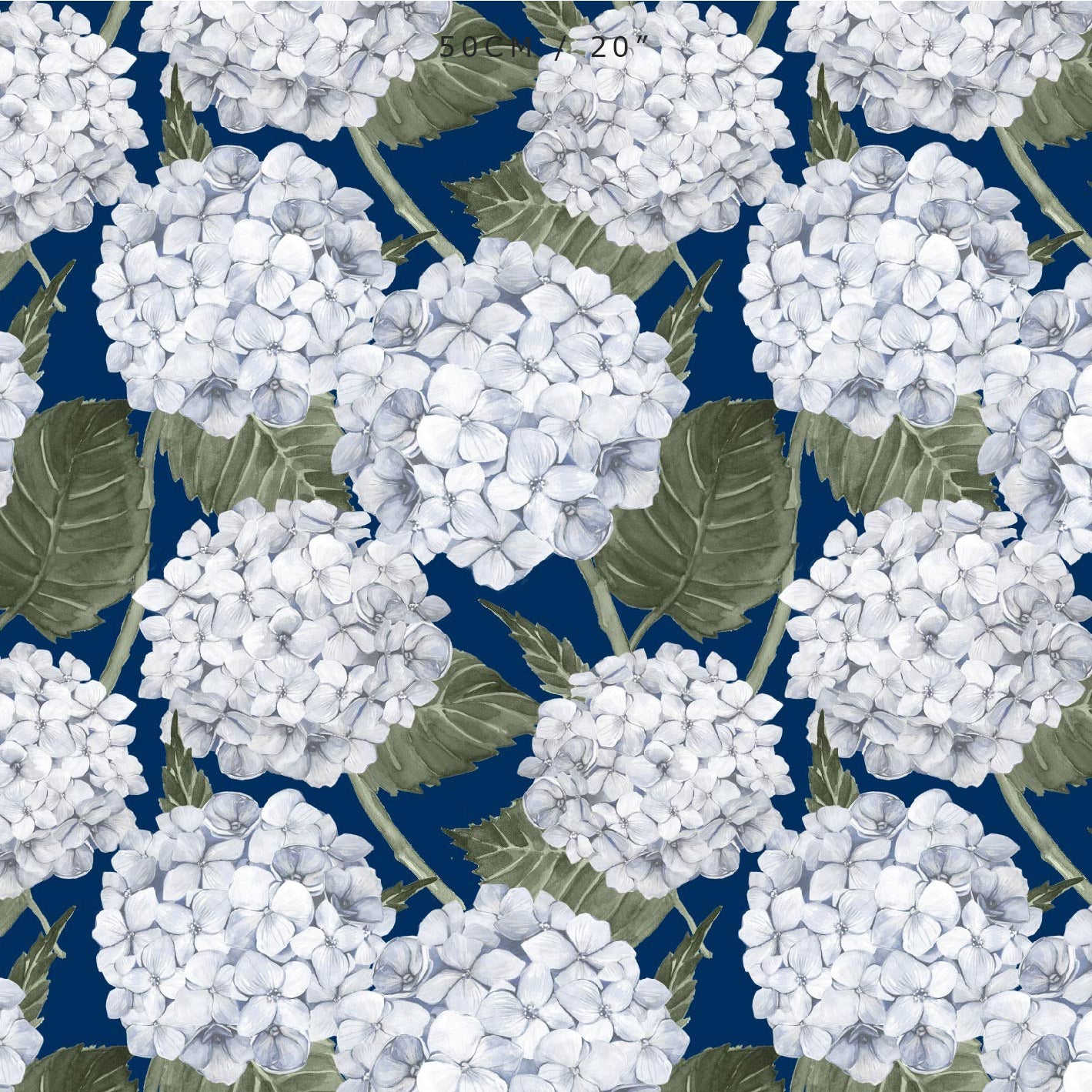 Hydrangea Garden Fabric - Navy - Hydrangea Lane Home
