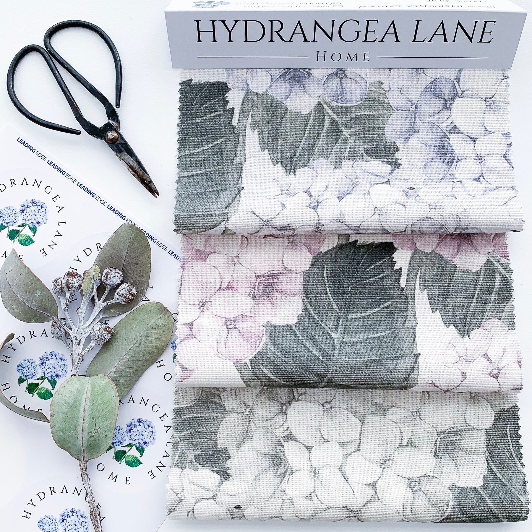 Hydrangea Garden Fabric - White - Hydrangea Lane Home