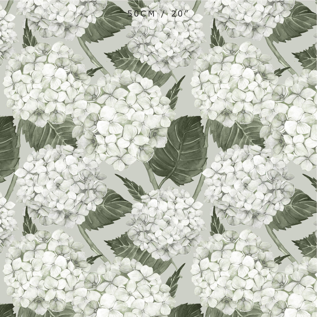 Hydrangea Garden Fabric - White - Hydrangea Lane Home