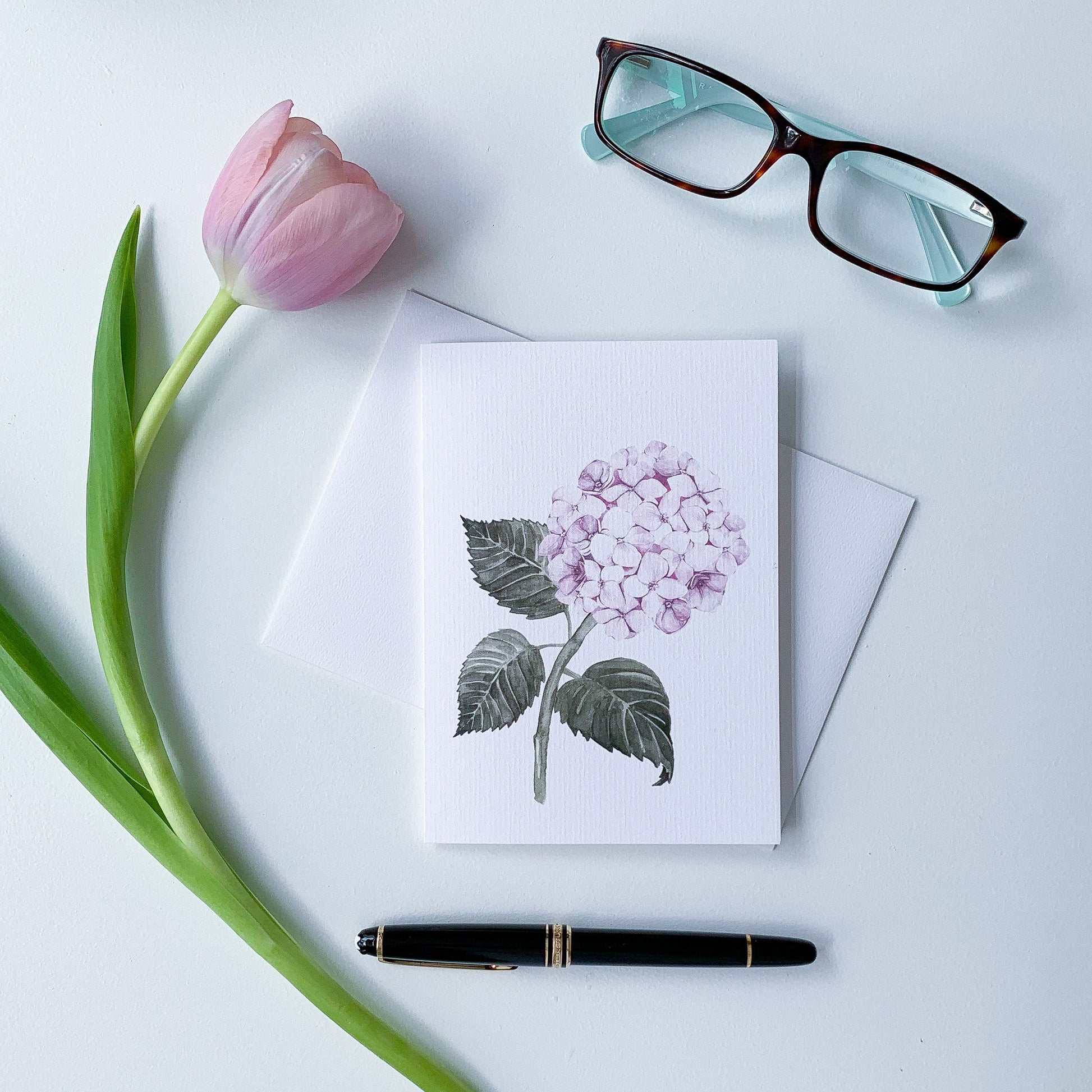 Hydrangea Pink Greeting Card - Hydrangea Lane Home