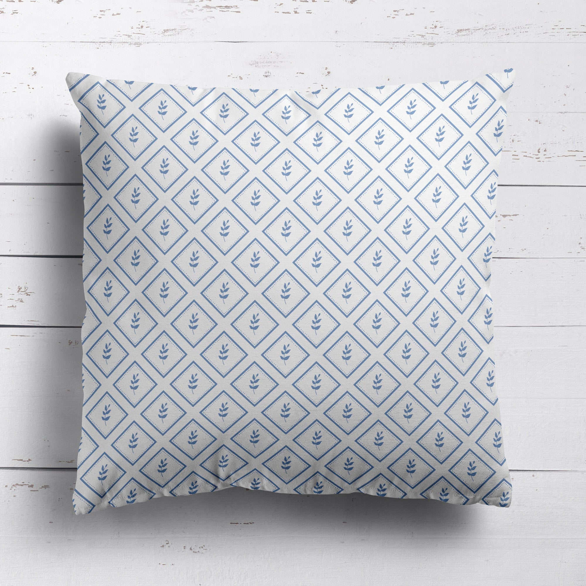 Little Leaf Cushion - Blues - Hydrangea Lane Home