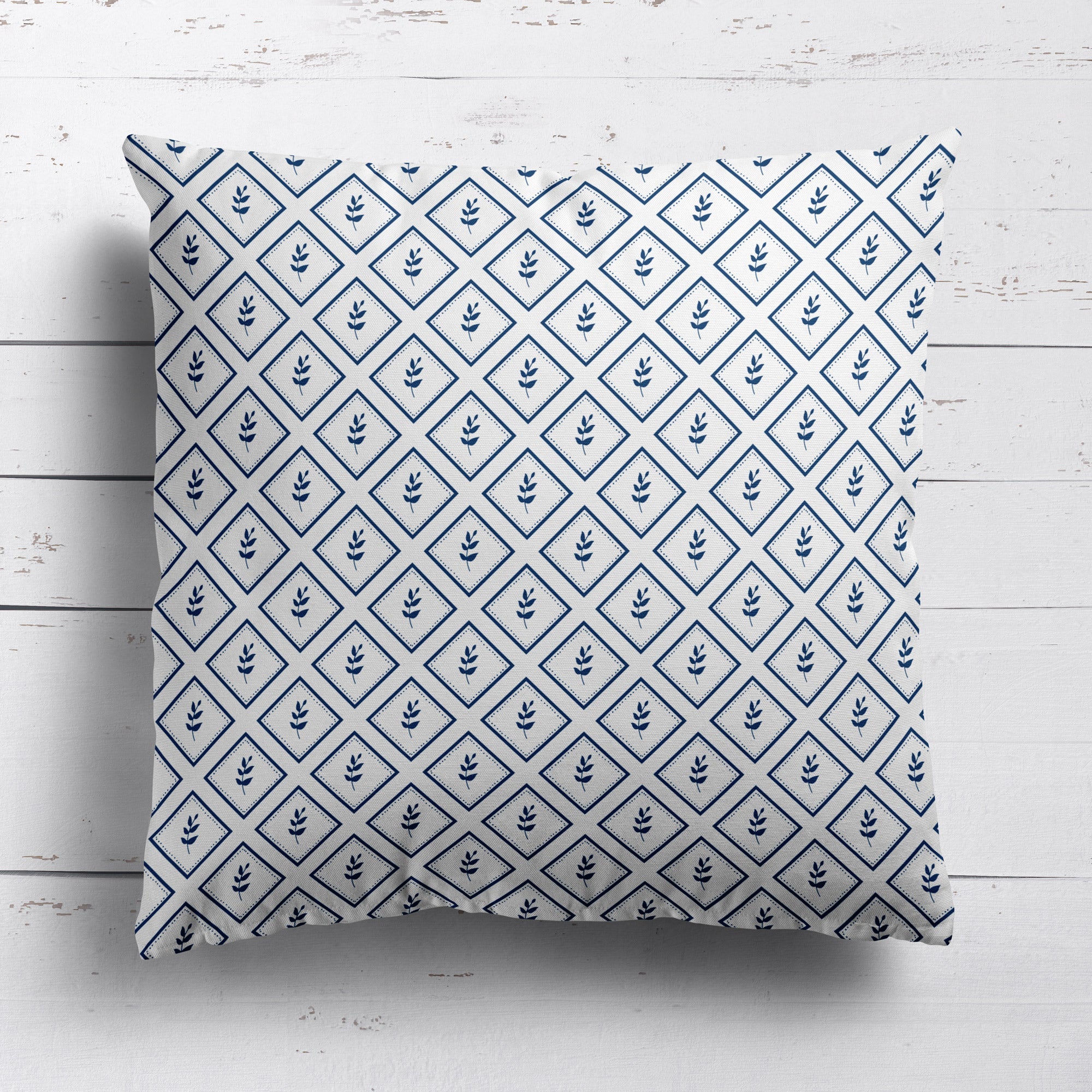 Little Leaf Cushion - Blues - Hydrangea Lane Home