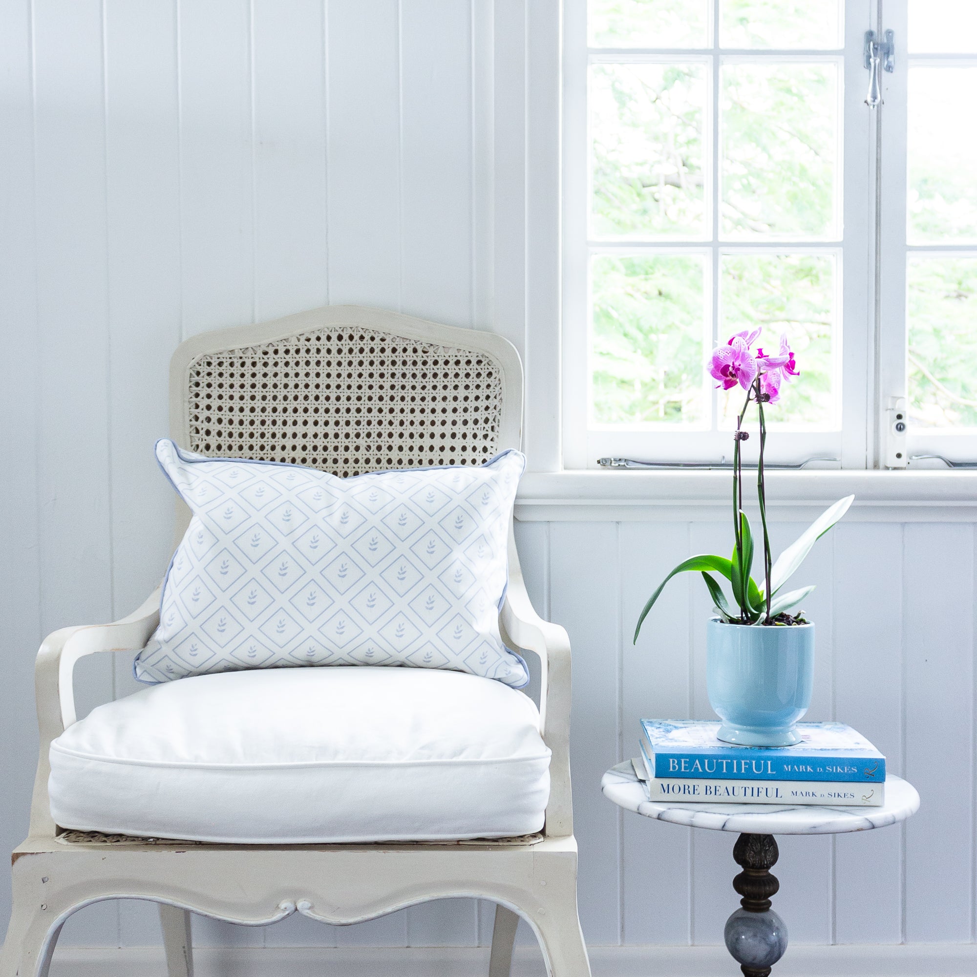 Little Leaf Cushion - Blues - Hydrangea Lane Home