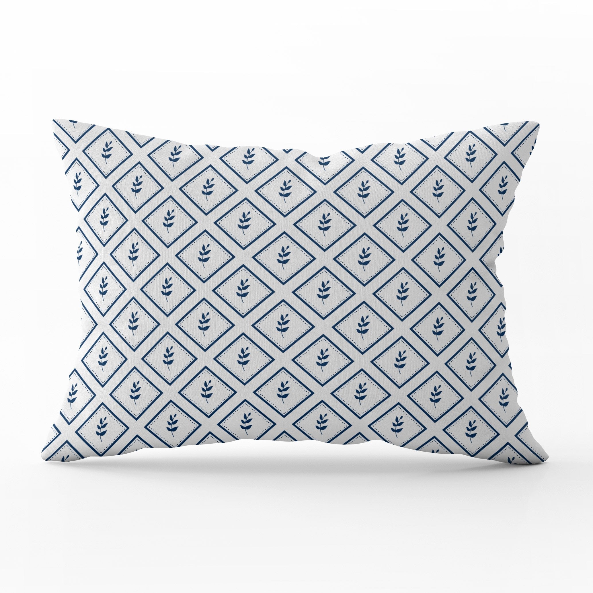 Little Leaf Cushion - Blues - Hydrangea Lane Home