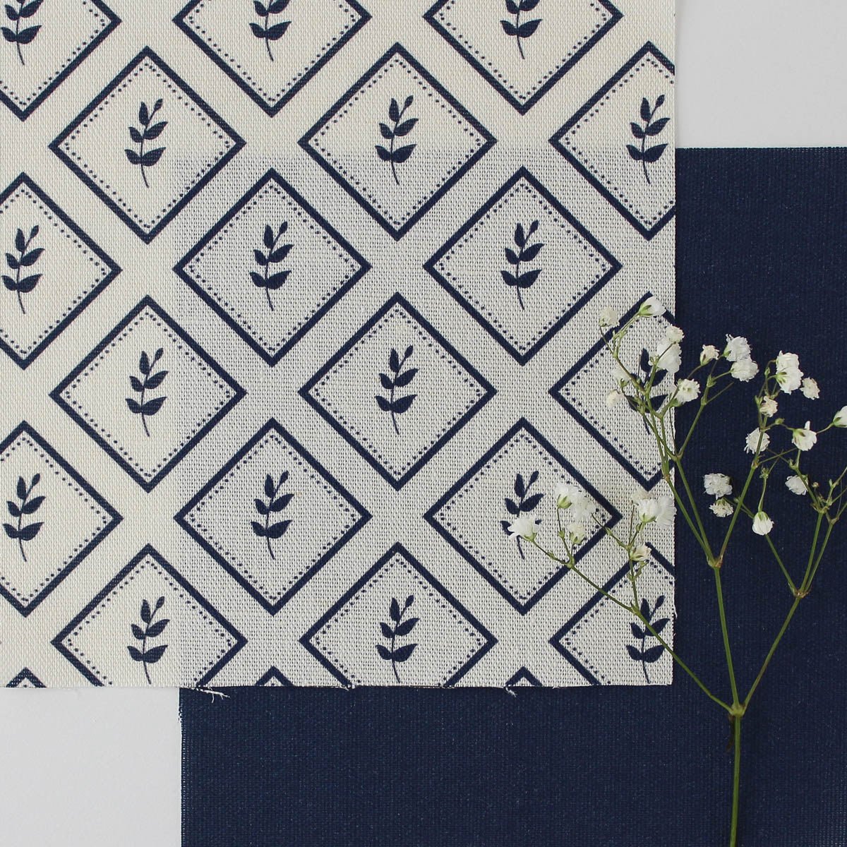 Little Leaf Fabric - Navy - Hydrangea Lane Home