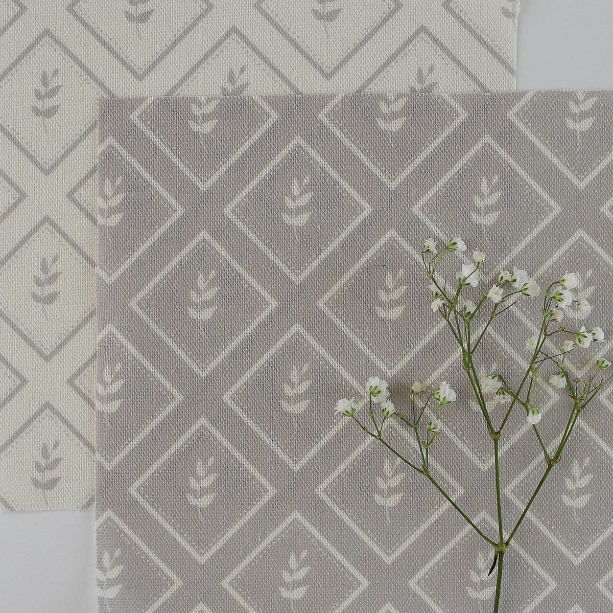 Little Leaf Reverse Fabric - Dove - Hydrangea Lane Home