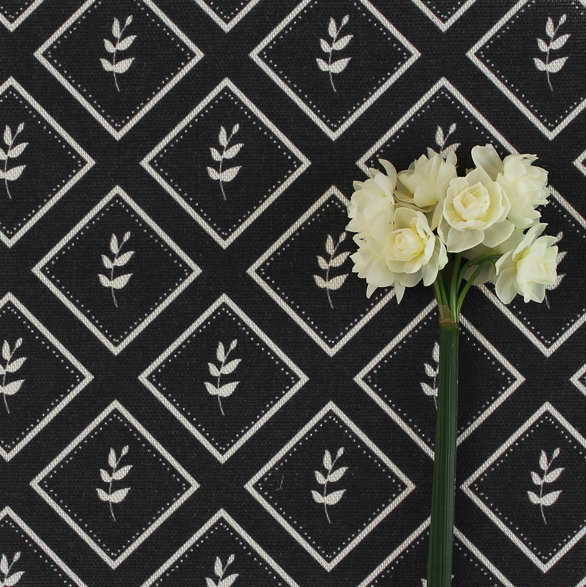 Little Leaf Reverse Fabric - Graphite - Hydrangea Lane Home