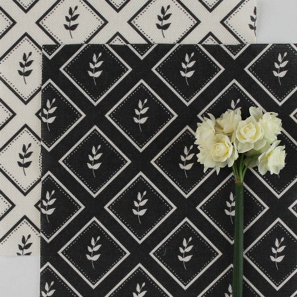 Little Leaf Reverse Fabric - Graphite - Hydrangea Lane Home