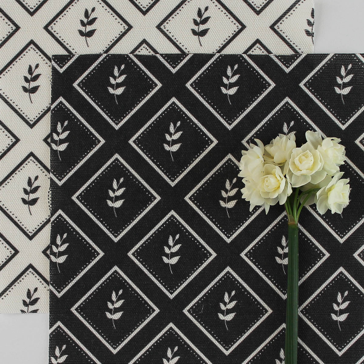 Little Leaf Reverse Fabric - Graphite - Hydrangea Lane Home