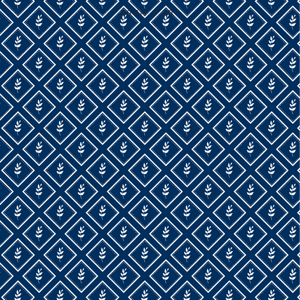 Little Leaf Reverse Fabric - Navy - Hydrangea Lane Home