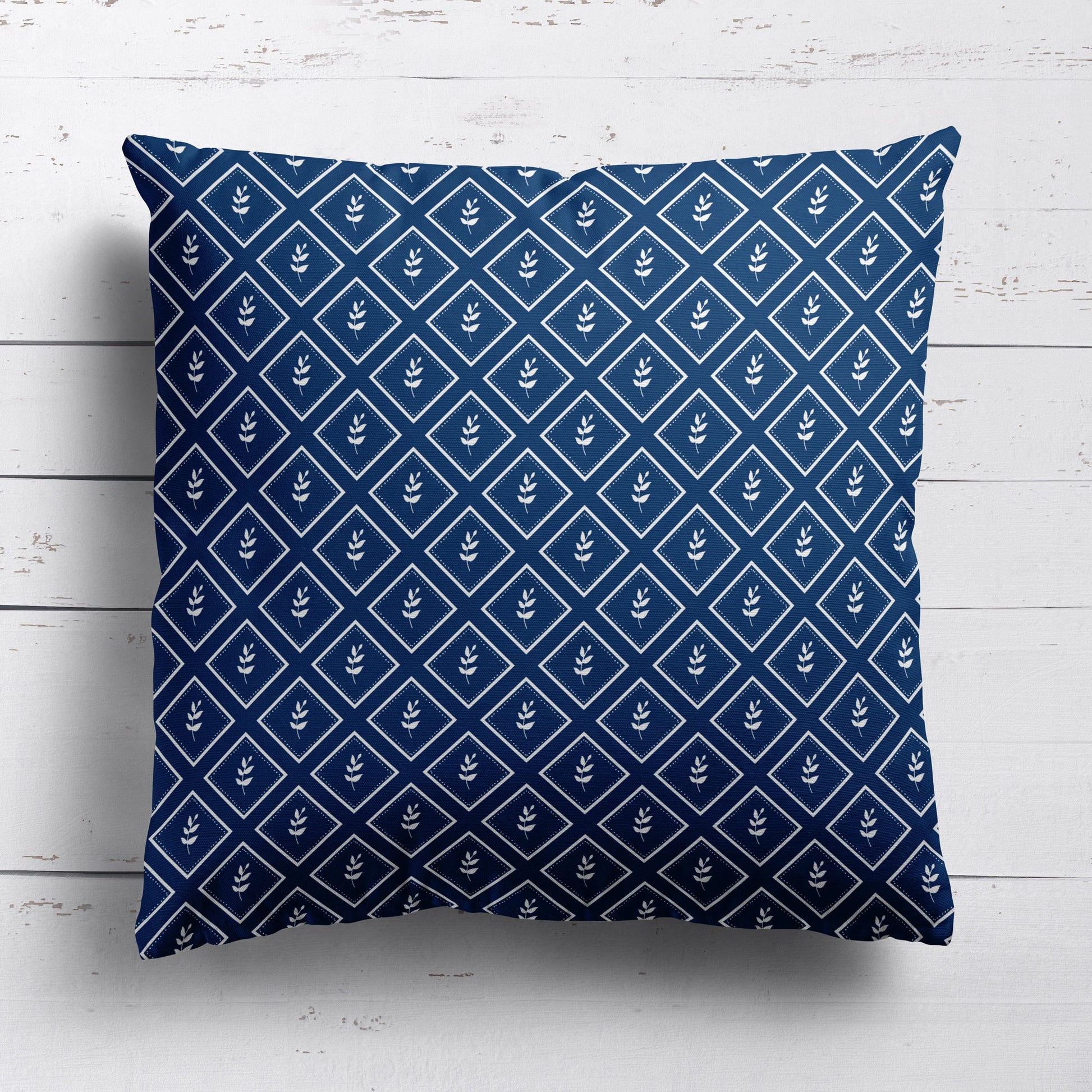 Little Leaf Reverse Fabric - Navy - Hydrangea Lane Home