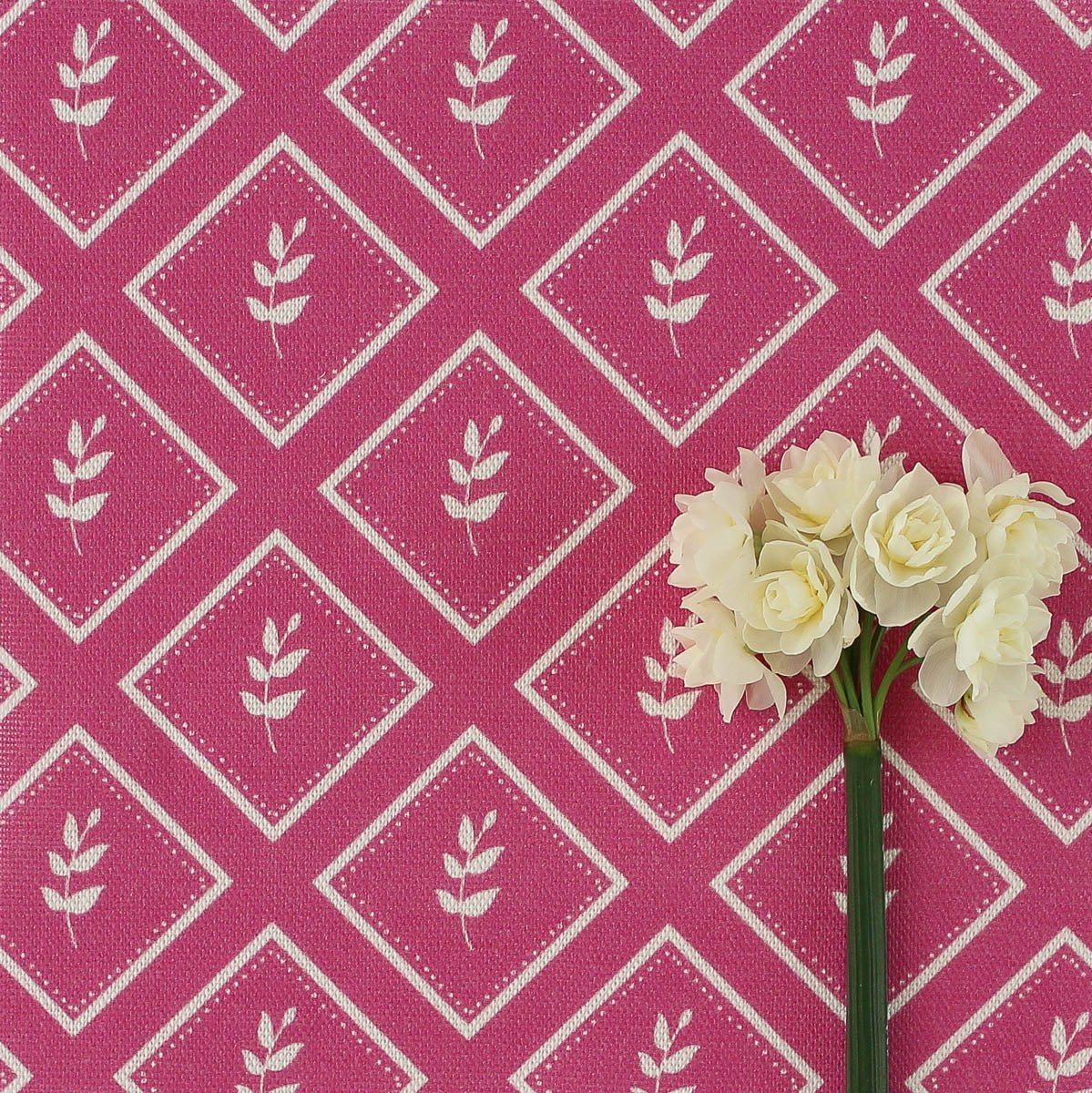 Little Leaf Reverse Fabric - Raspberry - Hydrangea Lane Home