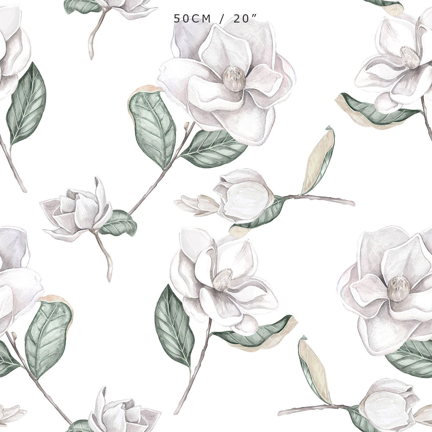 Magnolia Fabric - White - Hydrangea Lane Home