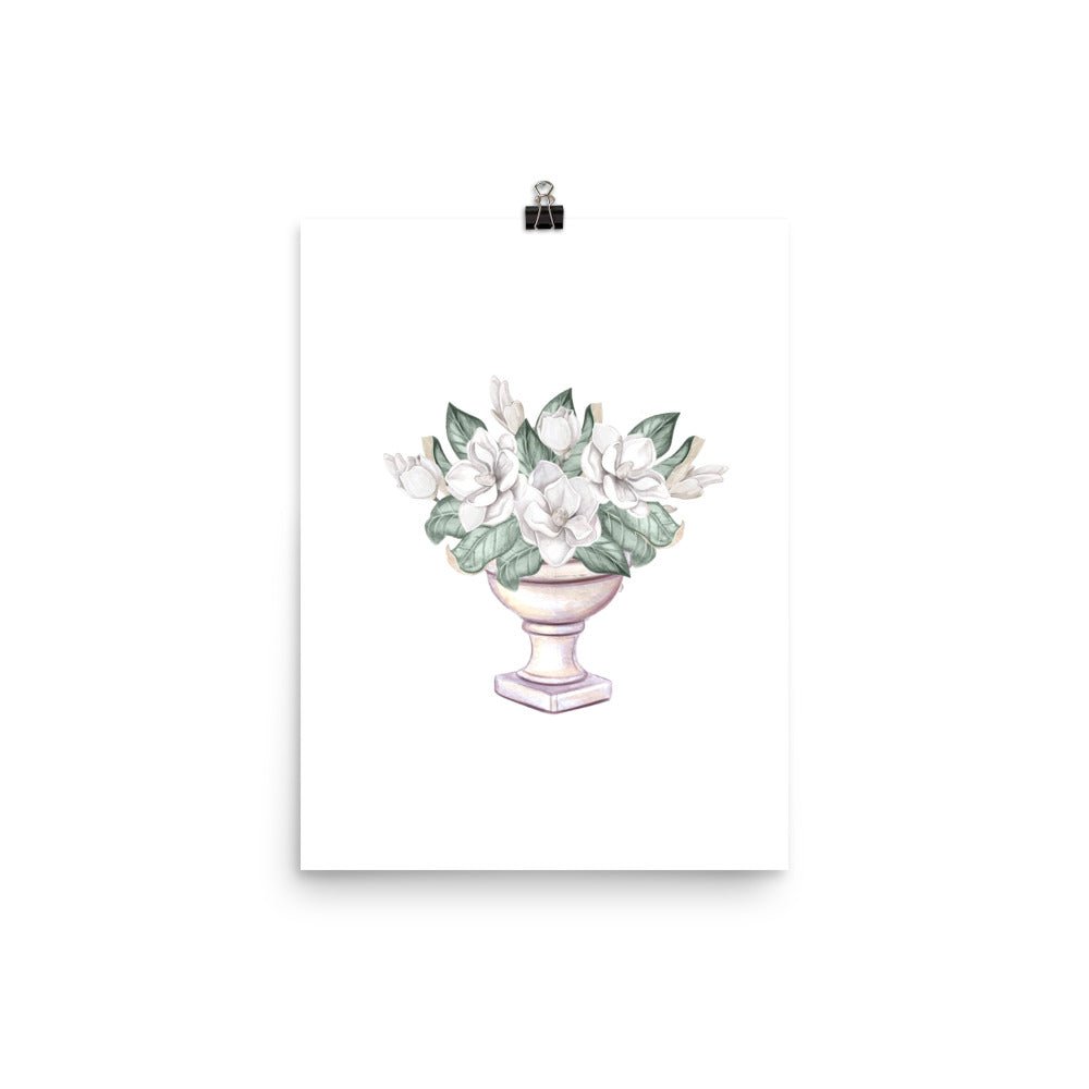 Magnolia Urn Art Print - Hydrangea Lane Home
