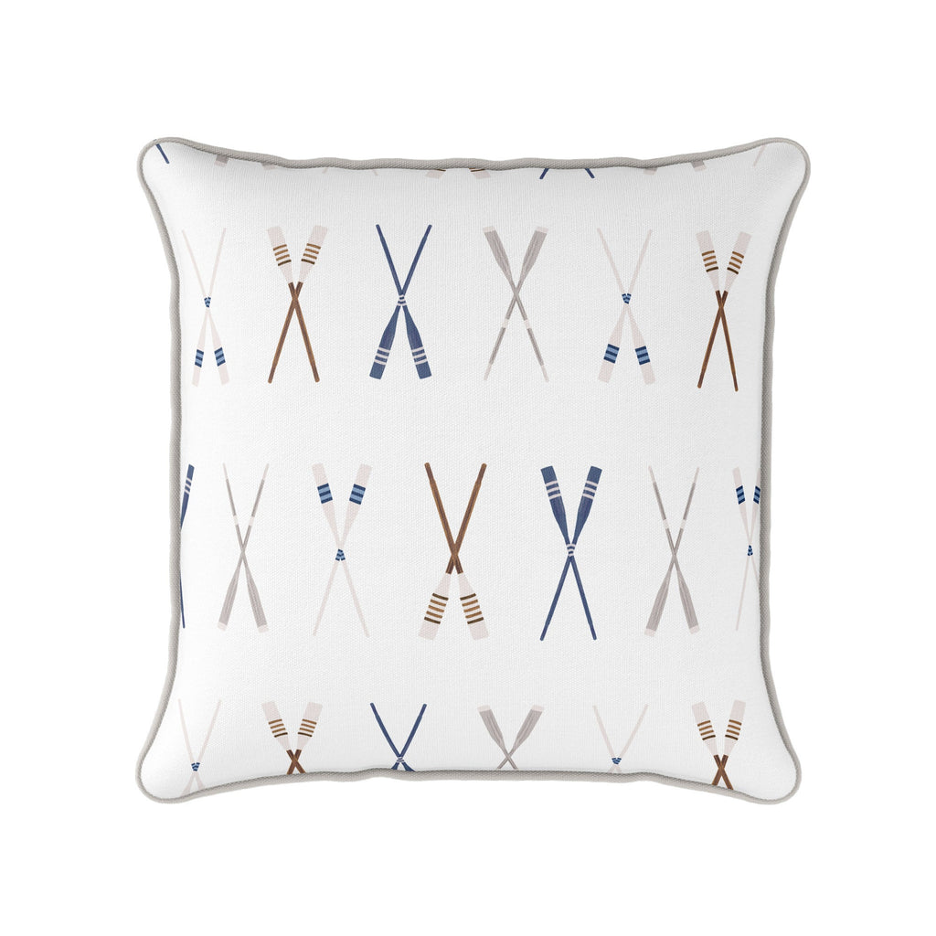 Oars Galore Cushion - White - Hydrangea Lane Home