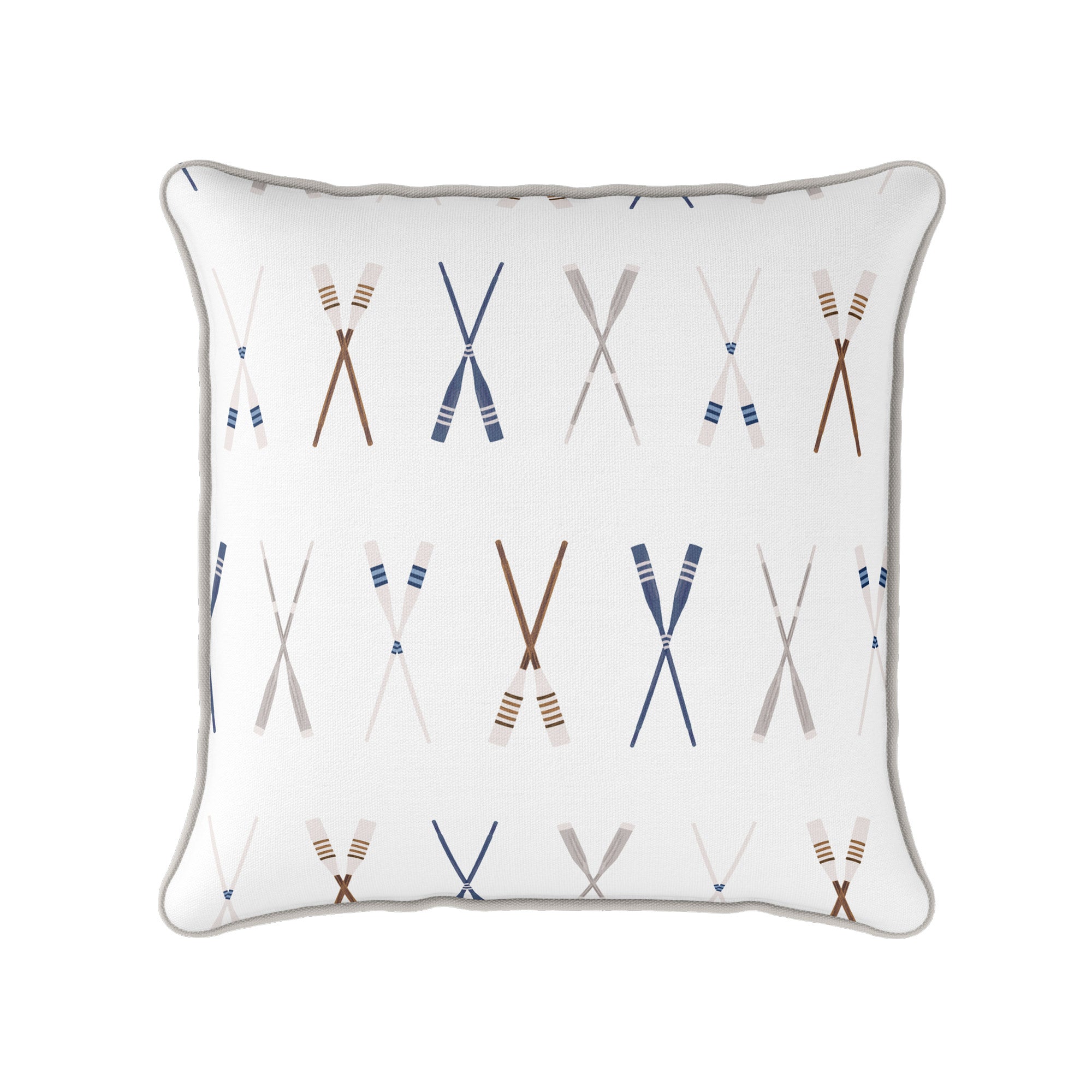 Oars Galore Cushion - White - Hydrangea Lane Home