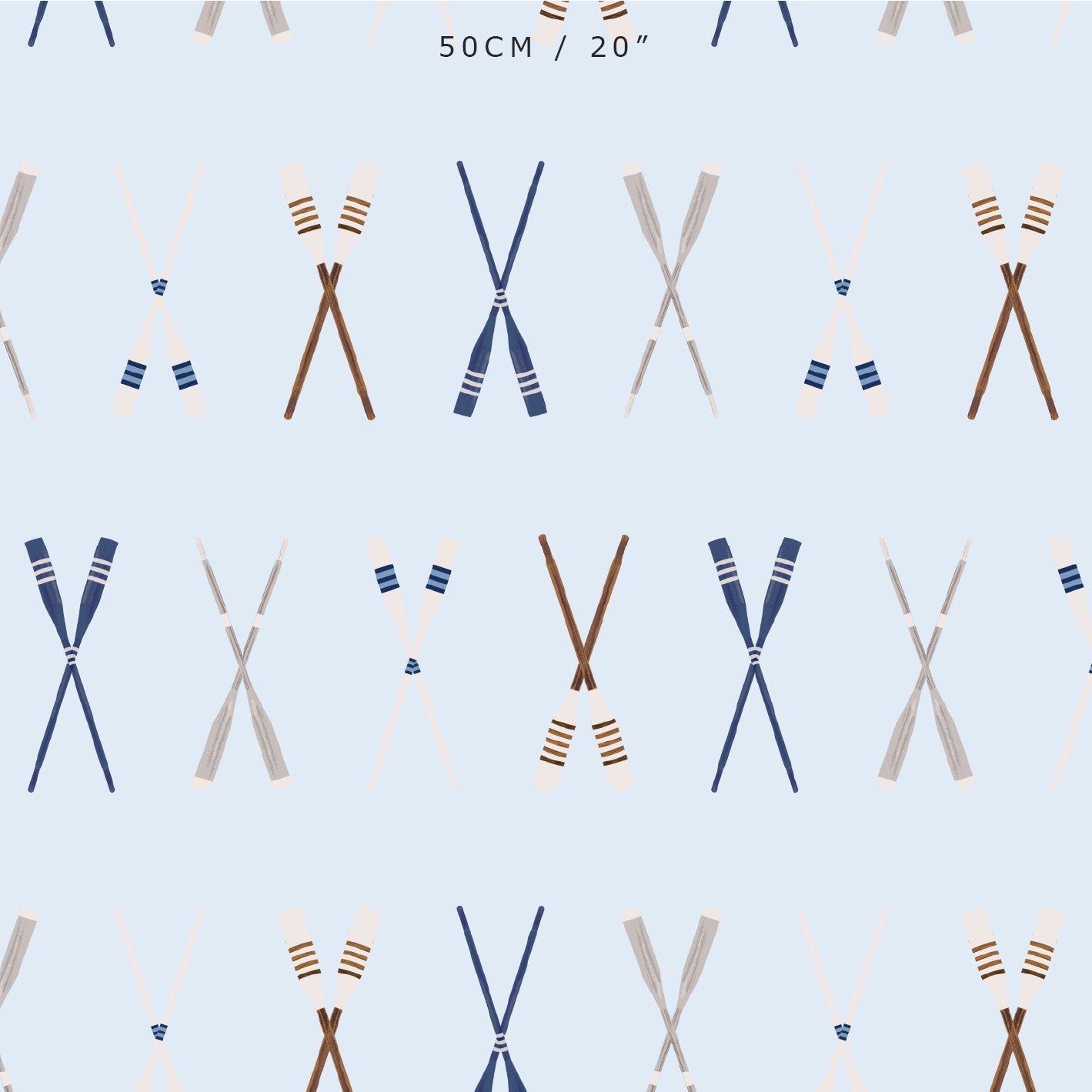 Oars Galore Fabric - Blue - Hydrangea Lane Home