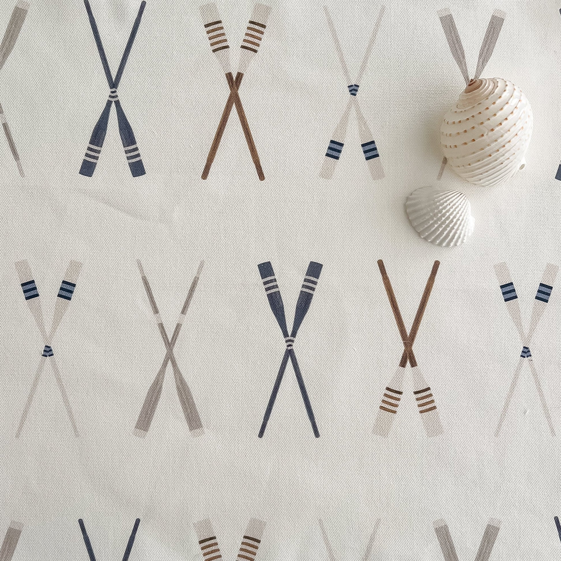 Oars Galore Fabric - White - Hydrangea Lane Home