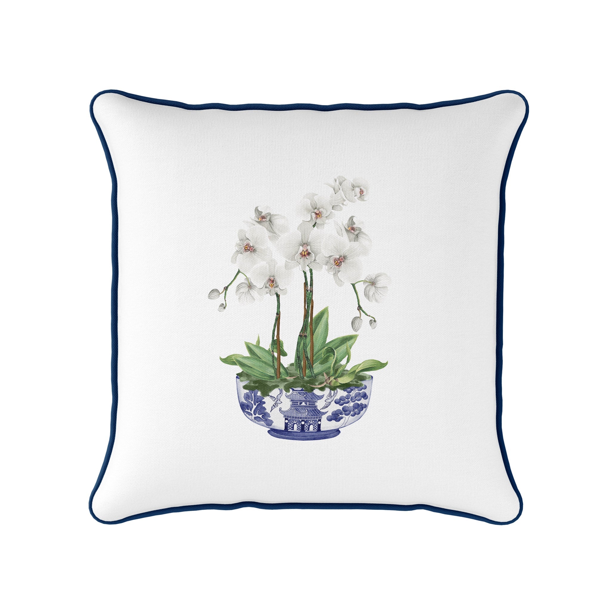 Orchid Chinoiserie Cushion - Hydrangea Lane Home