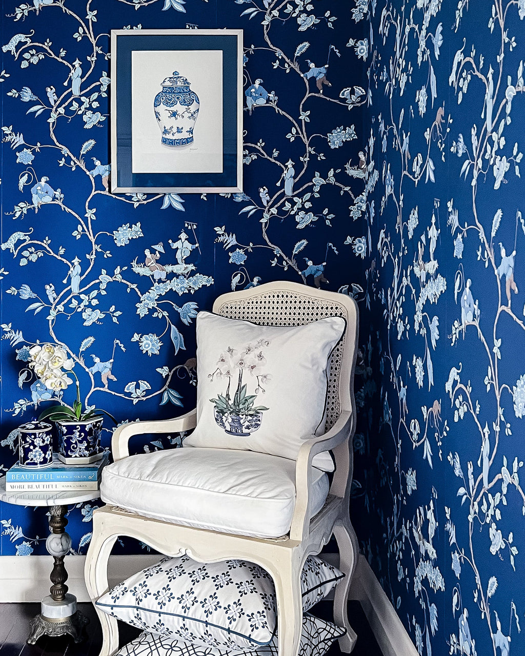 Orchid Chinoiserie Cushion - Hydrangea Lane Home