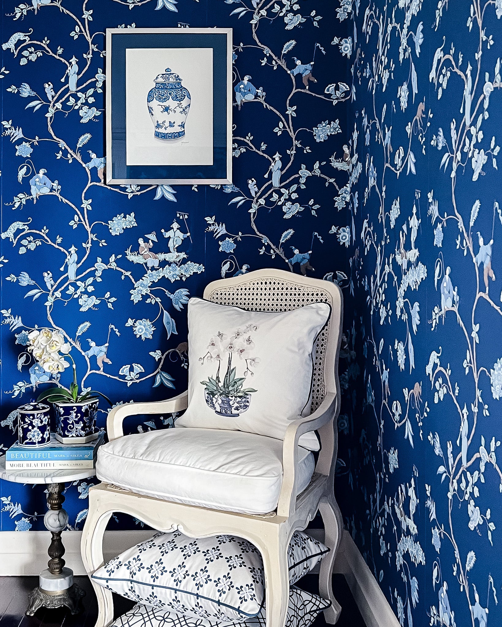 Orchid Chinoiserie Cushion - Hydrangea Lane Home