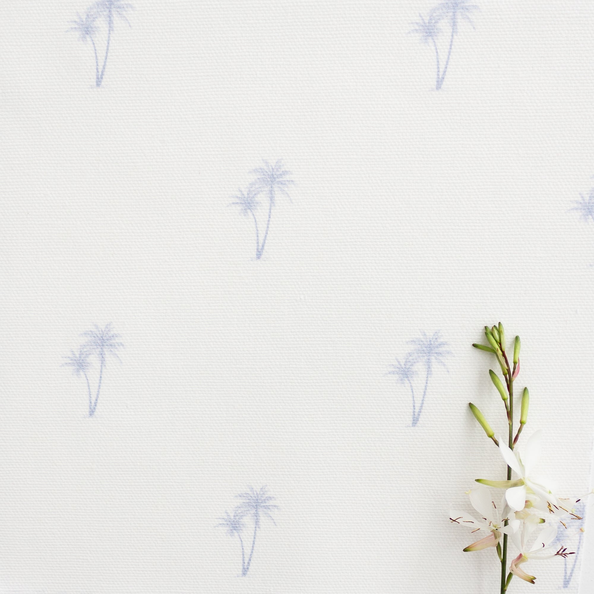 Palm Tree Pair Fabric - Cornflower - Hydrangea Lane Home