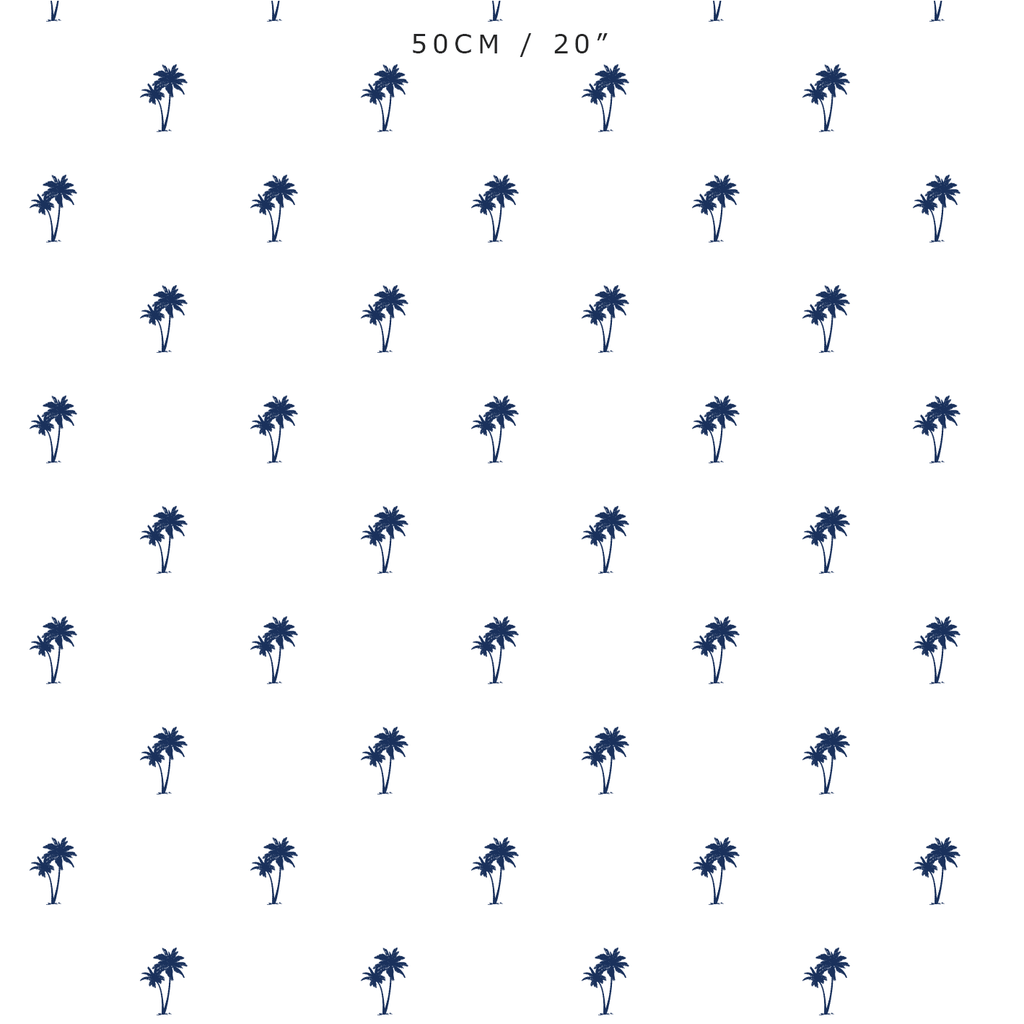 Palm Tree Pair Fabric - Navy - Hydrangea Lane Home