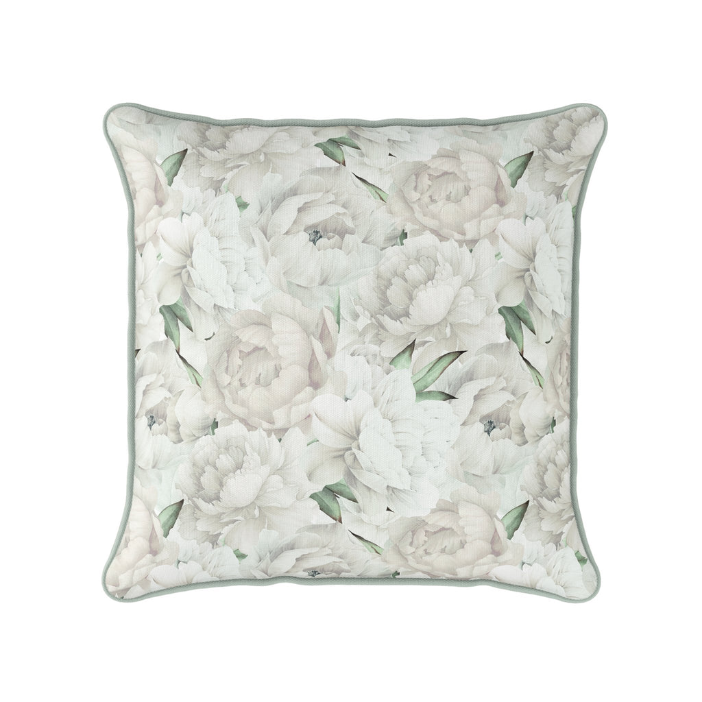 Perfectly Peonies Cushion - White - Hydrangea Lane Home